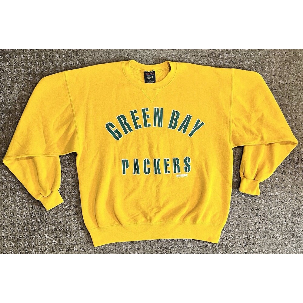 Vintage Green Bay Packers Sweater Mens Large Artex Crewneck Soffe Fleece